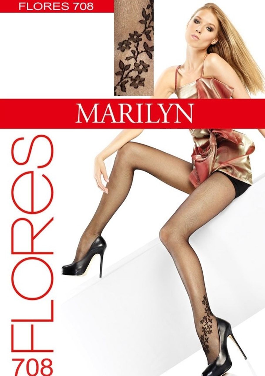 Marilyn | Marilyn Marilyn Elegante Feinstrumpfhose Mit Wunderschonem Blumenrankenmuster Flores, 20 Den