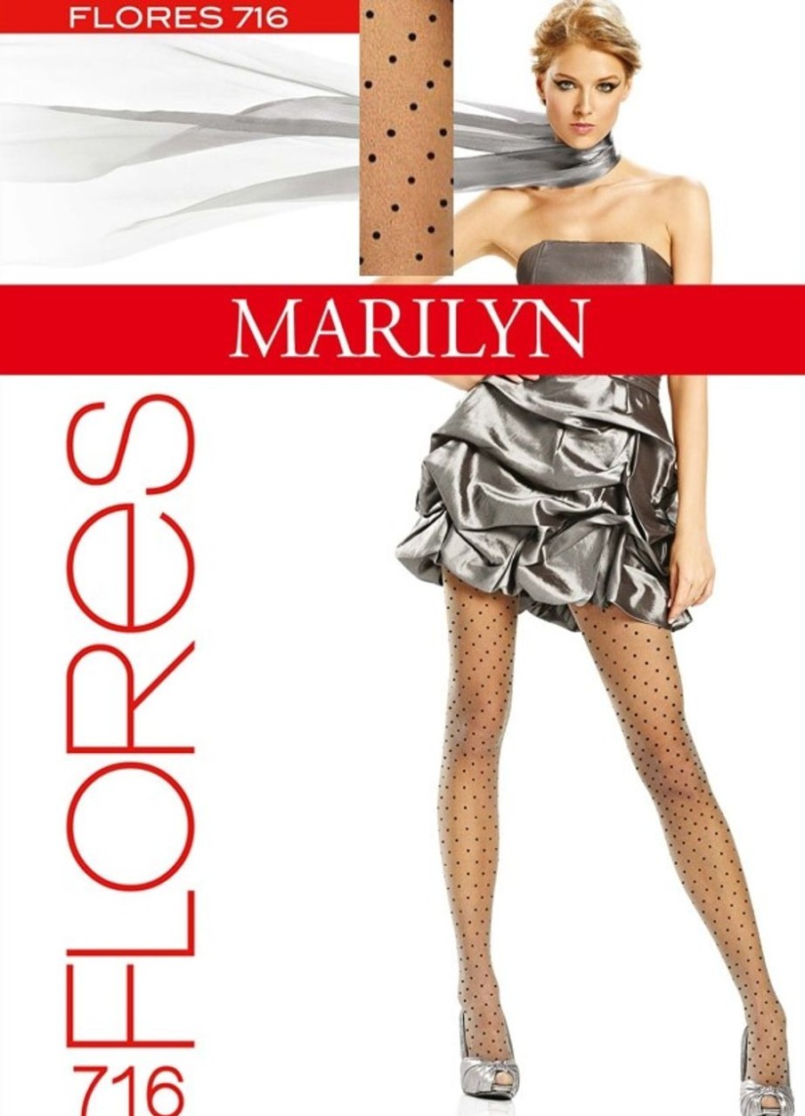 Marilyn | Marilyn Marilyn Trendy Feinstrumpfhose Mit Tupfenmuster Flores, 20 Den Nero