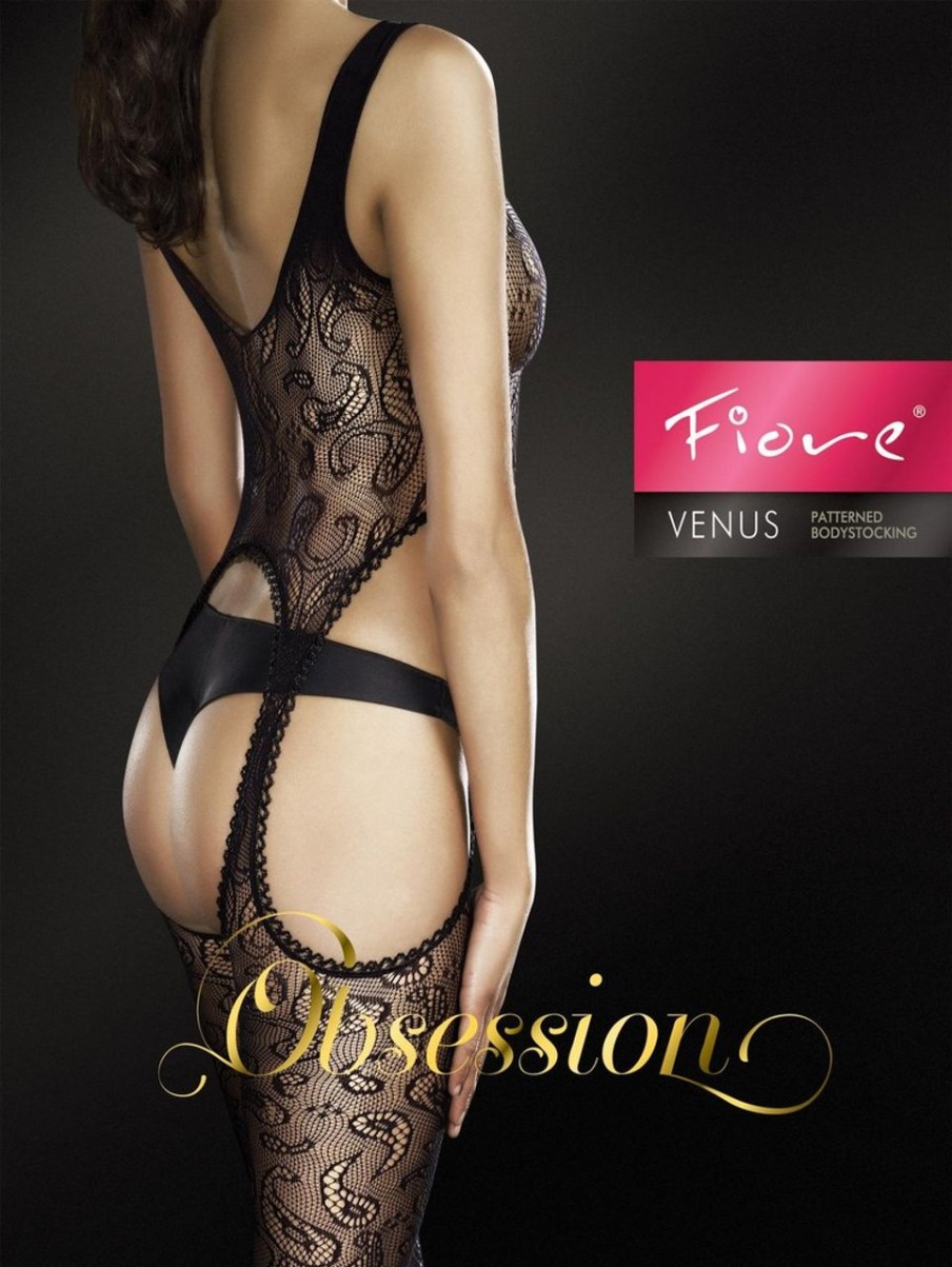 Im Schritt Offen | Fiore Fiore Netz-Bodystocking Mit Muster Venus