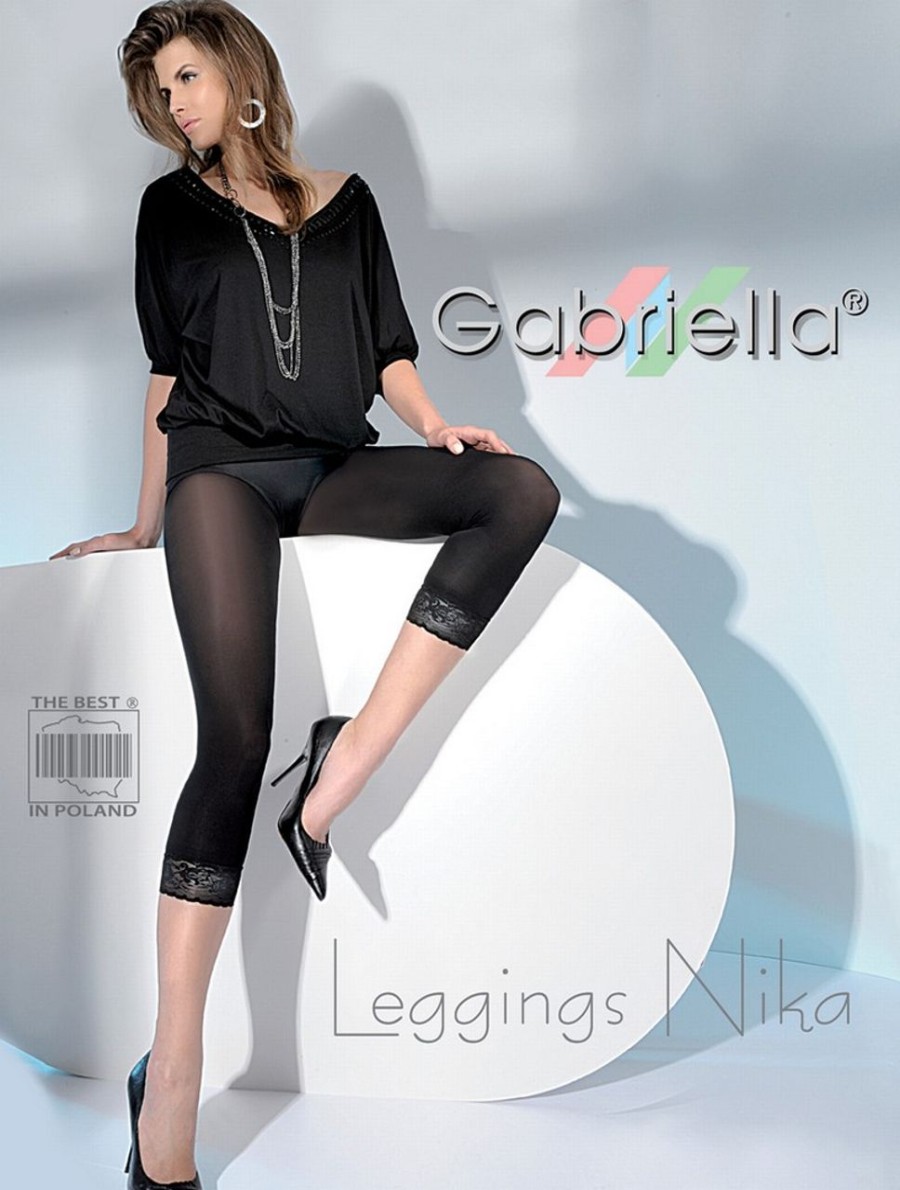 Gabriella | Gabriella Gabriella Blickdichte Leggins Mit Ziersaum In Spitzenoptik Nika