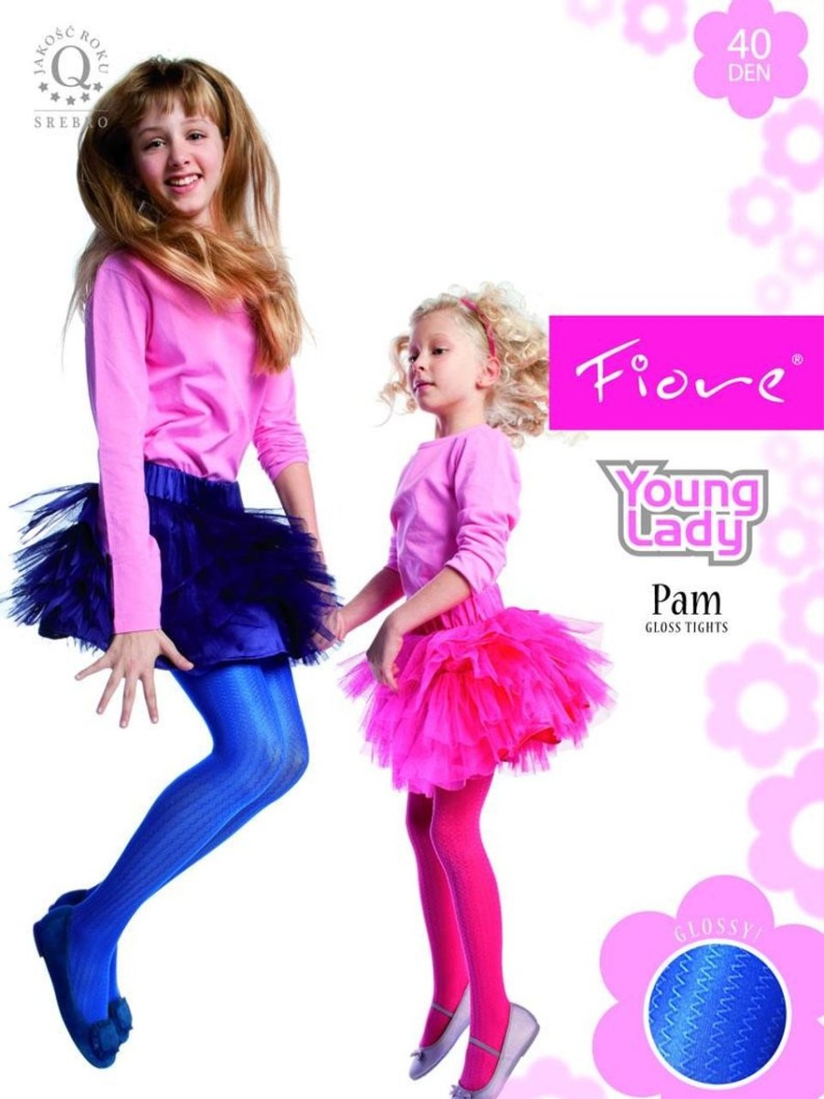 Kinderstrumpfhosen, -Leggings | Fiore Fiore Schimmernde Kinderstrumpfhosen Mit Streifenmuster Pam 40 Den