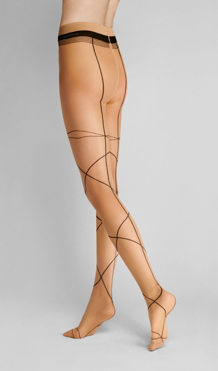 Hudson | Hudson Transparente Feinstrumpfhose Mit Raffiniert Geschwungenen Linien Von Hudson