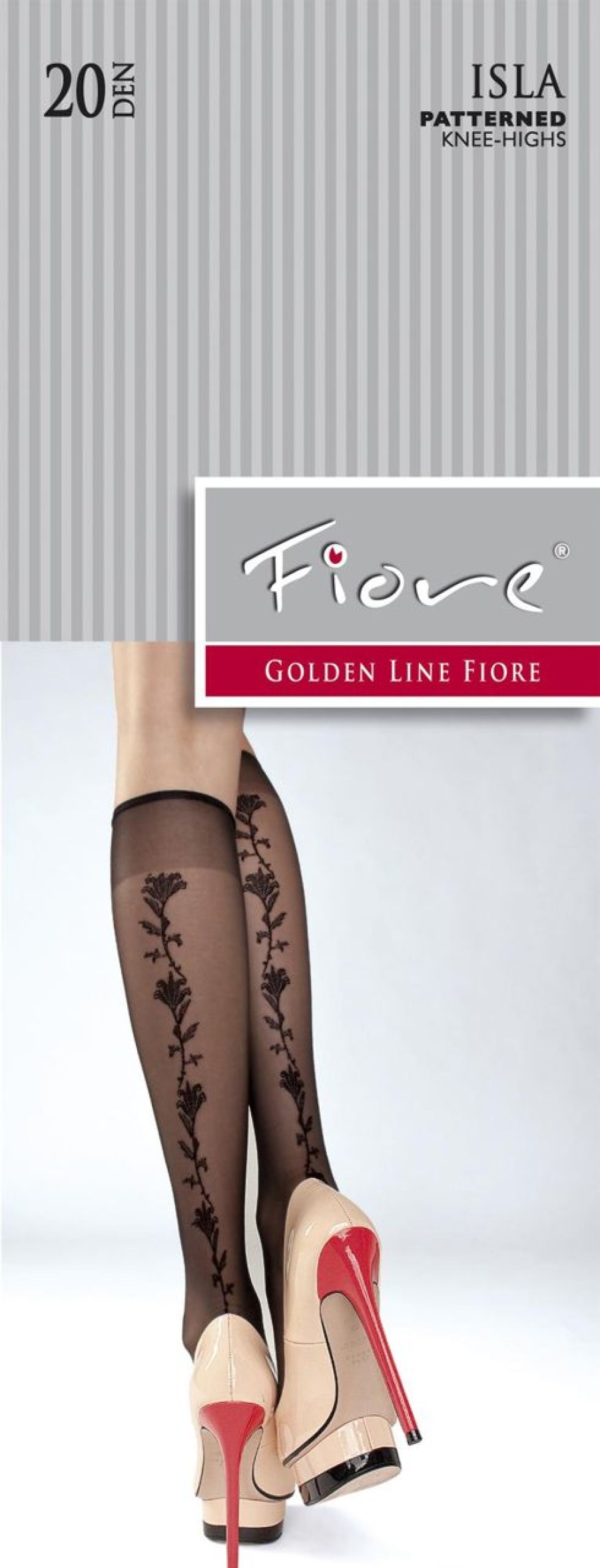 Kniestrumpfe | Fiore Elegante Feinkniestrumpfe Mit Wunderschonem Blumenmuster Isla Von Fiore